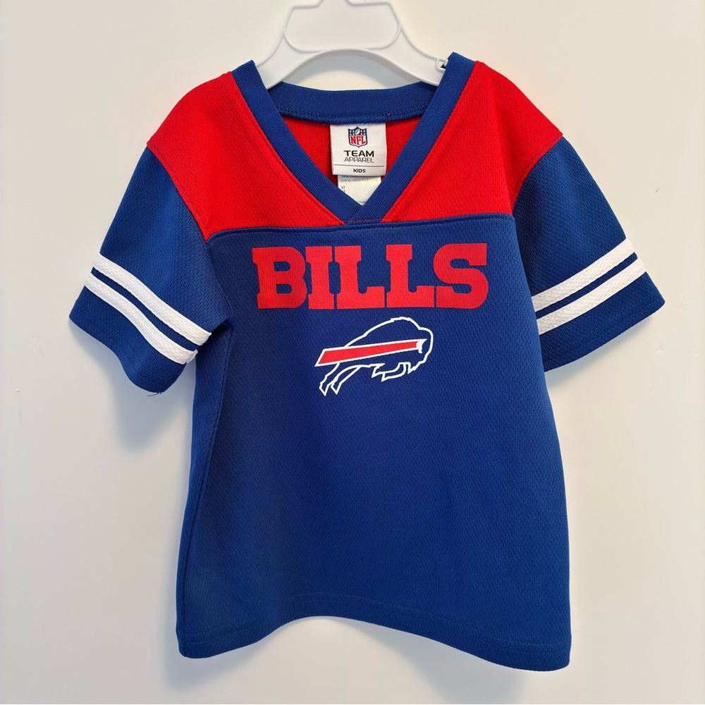 NFL Team Apparel Kids Buffalo Bills Mesh Short Sleeve Top Blue Size 3T